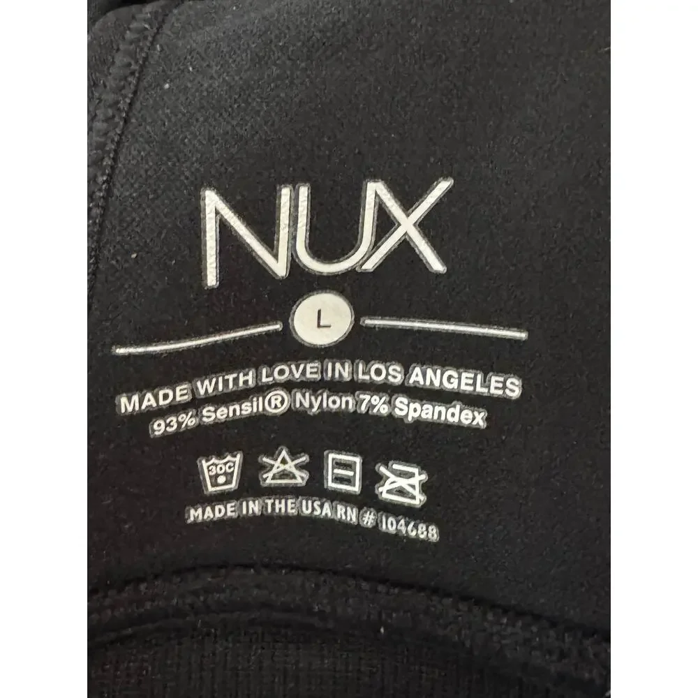 - New NUX Women's Black One by One Scoop Neck Ribbed Sports Bra Size Large